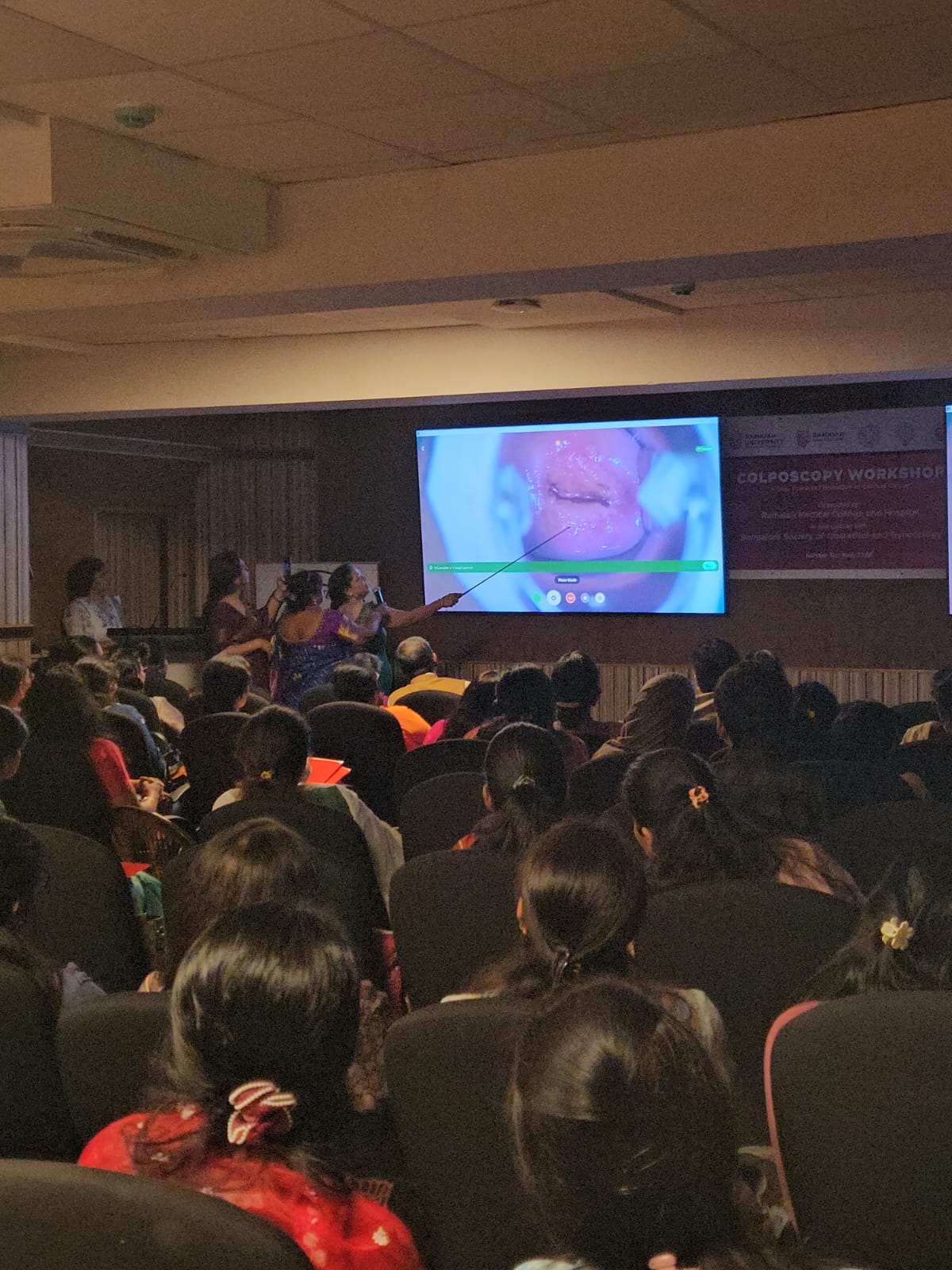 GrivaVision portable colposcope live case demonstration during Colposcopy Workshop at Ramaiah Medical College organized with BSOG.